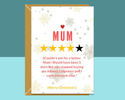 Funny Christmas Card For Mum