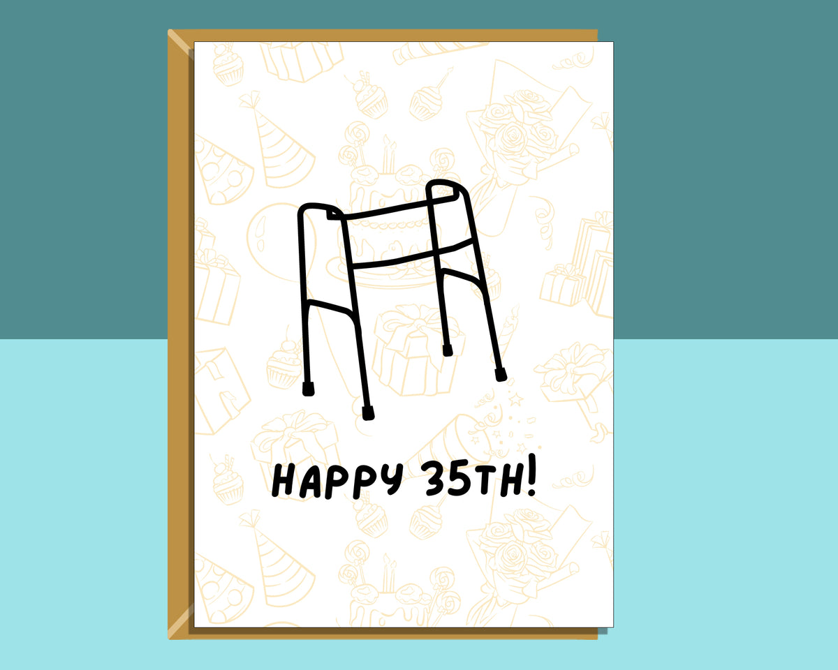 Funny 35th Birthday Card For Him or Her