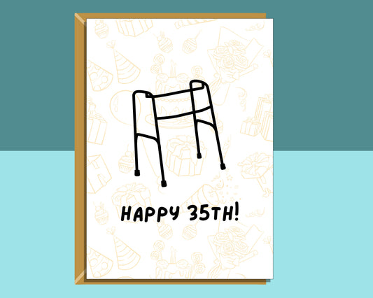 Funny 35th Birthday Card For Him or Her