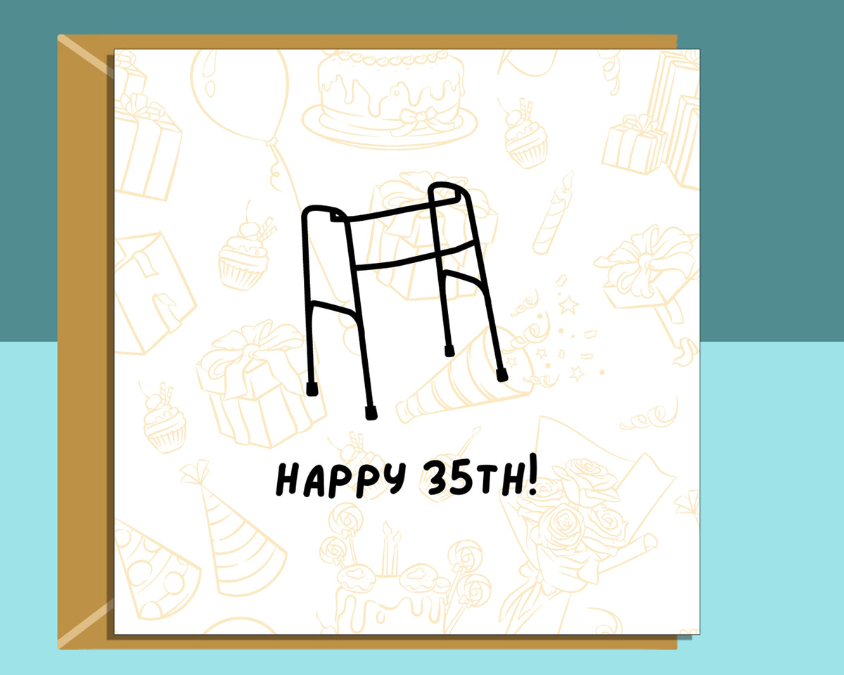 Funny 35th Birthday Card For Him or Her