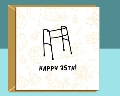 Funny 35th Birthday Card For Him or Her