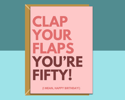 Funny 50th Birthday Card | Rude greetings card for bestie, friend, mum, sister, anyone turning 50 years old