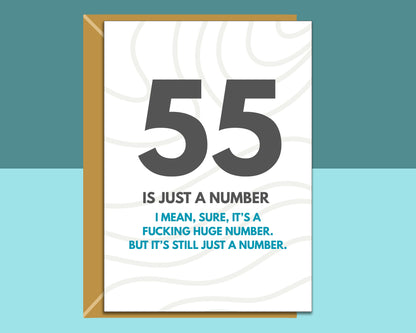 Funny 55th Birthday Card For Him or Her