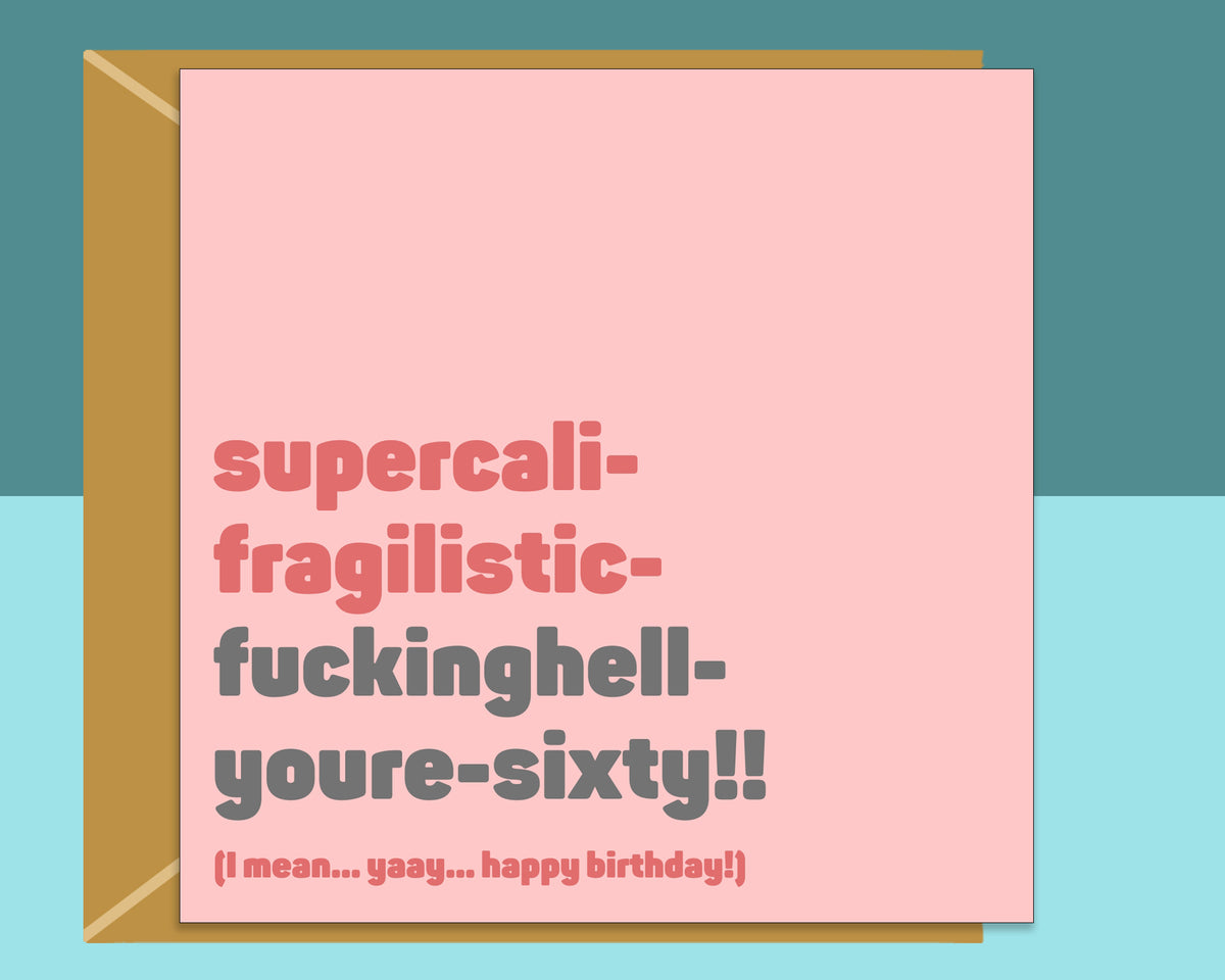 Funny 60th Birthday Card - For bestie, friend, sister, anyone turning 60 years old