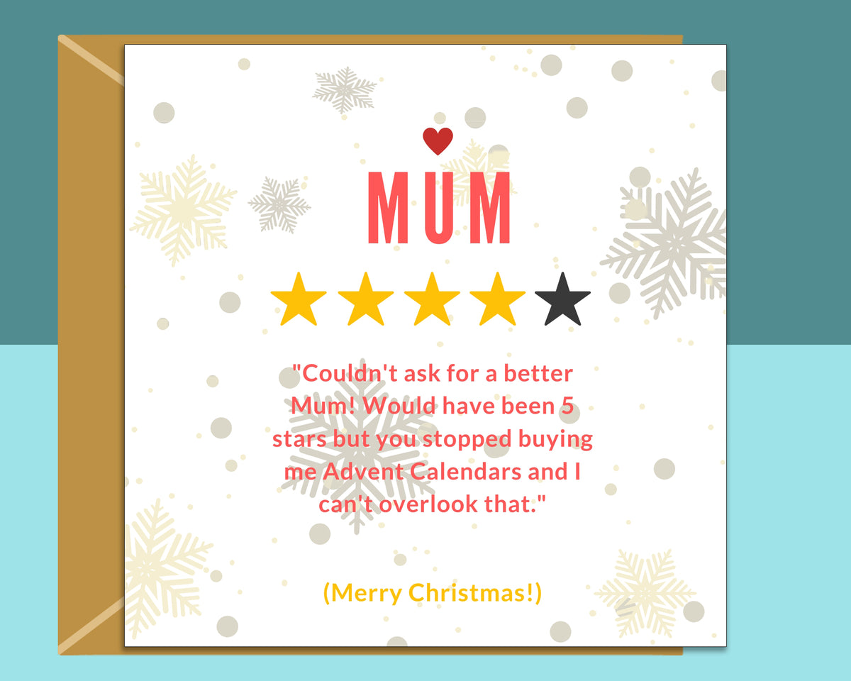 Funny Christmas Card For Mum