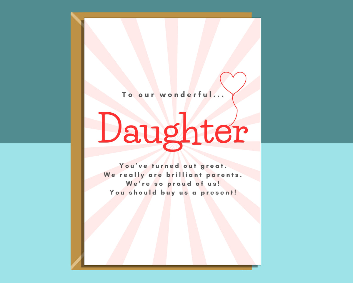 Funny Daughter Birthday Card - For Her