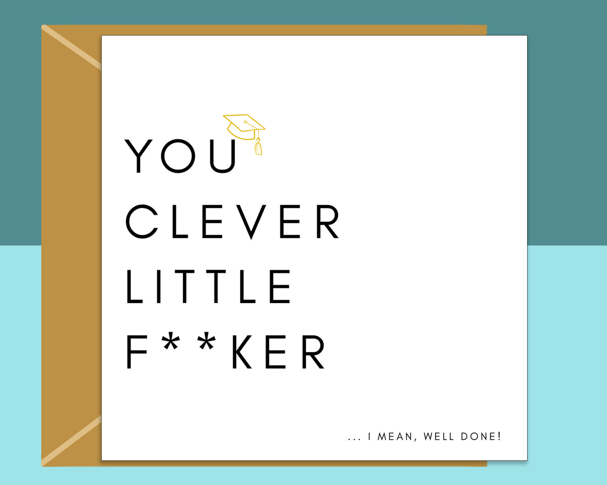 Funny Graduation Card: Exams, Degree, PhD - Card for Congratulations.